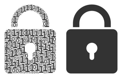 Lock Composition of Binary Digits Stockillustratie