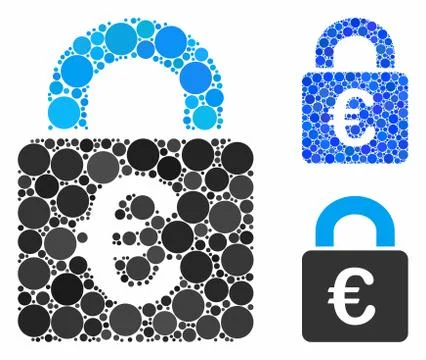 Lock Composition Icon of Circles Stock Illustration