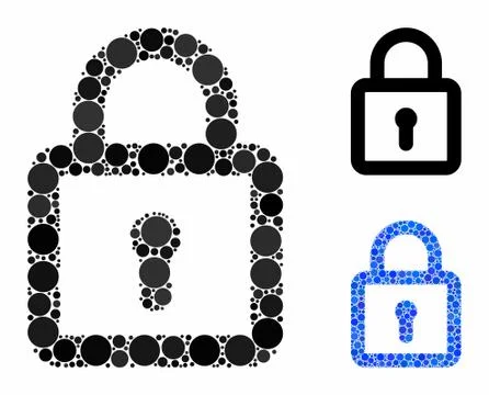 Lock Composition Icon of Round Dots Stock-Illustration