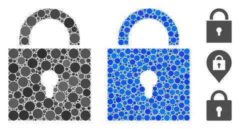Lock Composition Icon of Round Dots Illustrazione stock