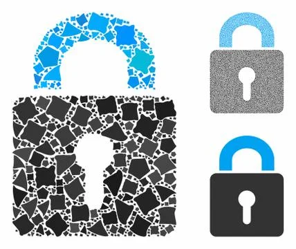Lock Composition Icon of Unequal Items Stock Illustration