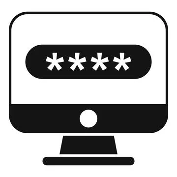 Lock computer icon simple vector. Cipher data Stock Illustration