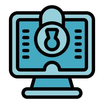 Lock computer icon vector flat Stock Illustration