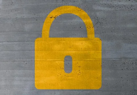 Lock concept on cement texture background Stock Illustration