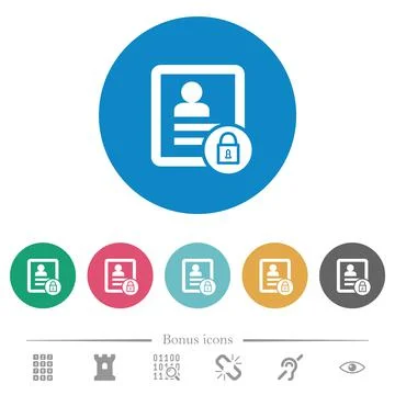 Lock contact flat round icons イラスト素材