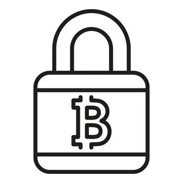 Lock crypto data icon outline vector. Block chain Stock Illustration