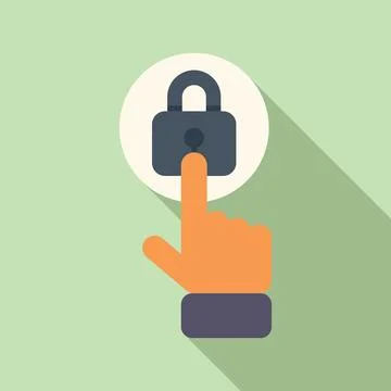 Lock data padlock icon flat vector. Breach information Stock Illustration