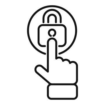 Lock data padlock icon outline vector. Breach information 스톡 일러스트