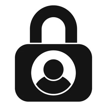 Lock data person icon simple vector. Scan signature Illustrazione stock
