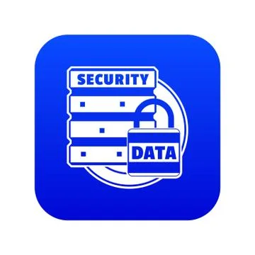 Lock data security icon blue vector Illustrazione stock
