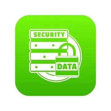 Lock data security icon green Illustrazione stock