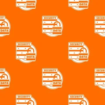 Lock data security pattern vector orange Illustrazione stock