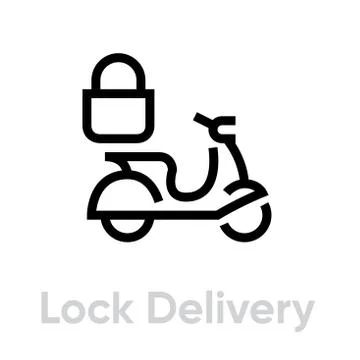 Lock Delivery icon. Editable Vector Outline. 스톡 일러스트