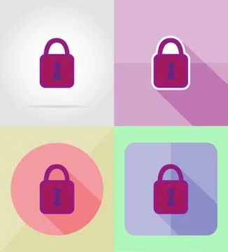 Lock for design flat icons vector illustration Stock Illustration