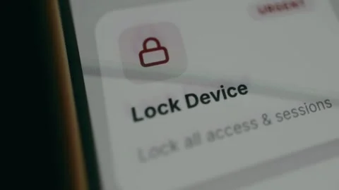 Lock Device action button for securing the account 動画素材 333824519