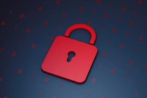 Lock for digital ,3d render, Stock Illustration