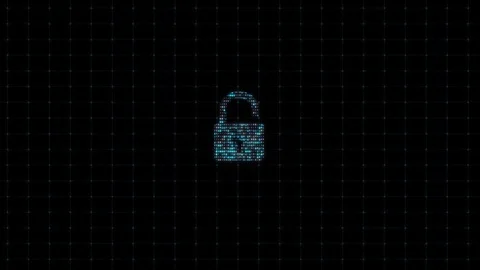 Lock with digital binary code, digital coding, computational operation, IT Stock Footage 104949206