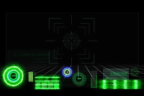 Lock Digital meter full power energy and digital bar Stock Illustration