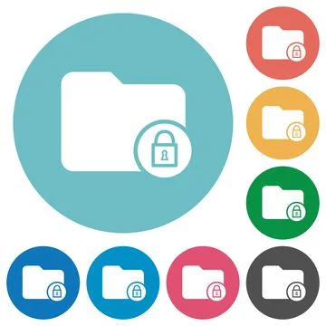 Lock directory flat round icons イラスト素材
