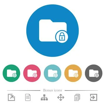 Lock directory flat round icons 스톡 일러스트