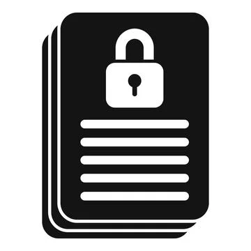 Lock document icon simple vector. Cyber account イラスト素材