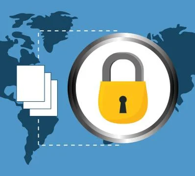 Lock documents data center related イラスト素材