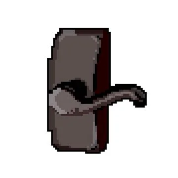 Lock door handle game pixel art vector illustration Stock Illustration