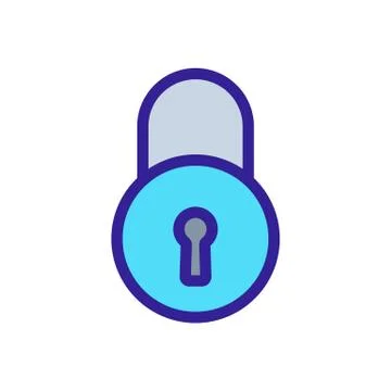 Lock for the door icon vector. Isolated contour symbol illustration 库存插图