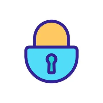 Lock for the door icon vector. Isolated contour symbol illustration 스톡 일러스트