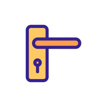 Lock for the door icon vector. Isolated contour symbol illustration Иллюстрация