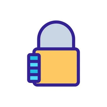 Lock for the door icon vector. Isolated contour symbol illustration 스톡 일러스트
