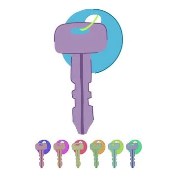 Lock door key hotel vector cartoon graphic Stock Illustration