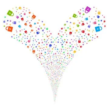Lock Double Fireworks Stream Illustrazione stock