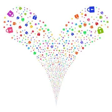 Lock Double Fireworks Stream Illustrazione stock