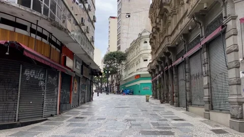 Lock down due to COVID-19 pandemic in Sao Paulo, Brazil 4K Stock Footage 158179480