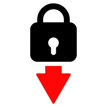 Lock Down Flat Icon Image Stock Illustration