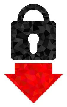 Lock Down Lowpoly Icon Stock Illustration