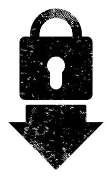 Lock Down Scratched Icon Image Stock Illustration