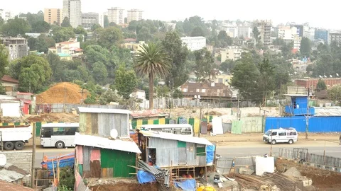 Lock down shot of Addis Ababa, Ethiopia Video stock 87222781