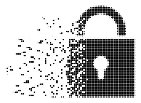 Lock Dust Pixel Icon Illustrazione stock