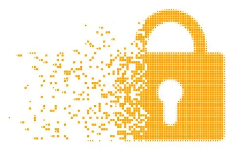 Lock Dust Pixel Icon Stock Illustration