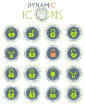 Lock dynamic icons Stockillustratie