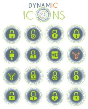 Lock dynamic icons Stockillustratie