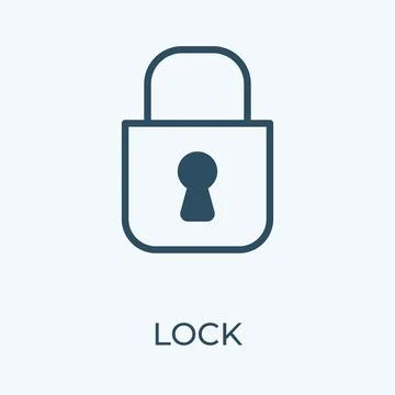 Lock editable stroke thin vector line icon. Stock Illustration