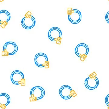 Lock equipment for bicycle vector seamless pattern Illustrazione stock