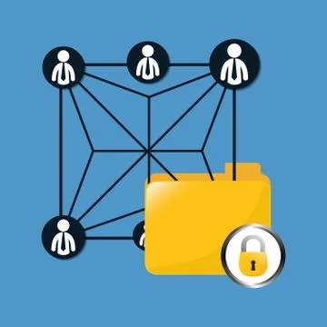 Lock file data center related Stock Illustration