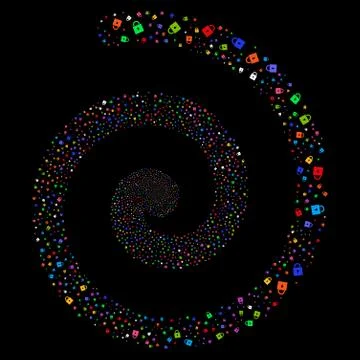 Lock Fireworks Spiral イラスト素材