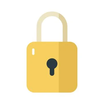 Lock flat clipart vector illustration Stock Illustration
