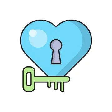Lock flat color icon Stock Illustration
