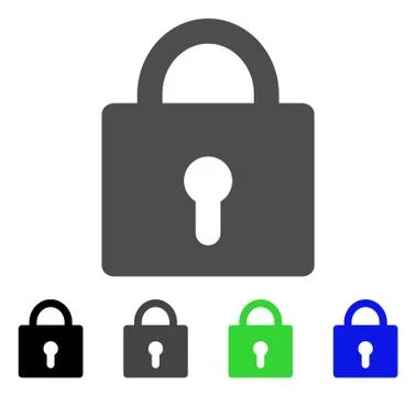 Lock Flat Icon 스톡 일러스트